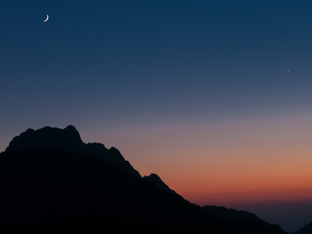 Capu a u Monte con luna e Venere